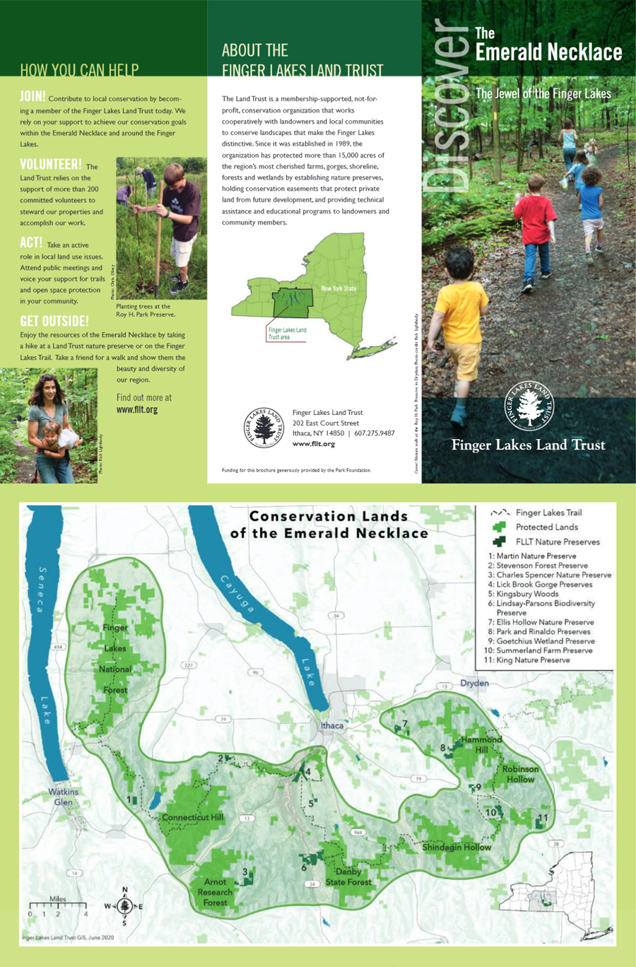 Part of brochure by the Finger Lakes Land Trust on their project the Emerald Necklace.